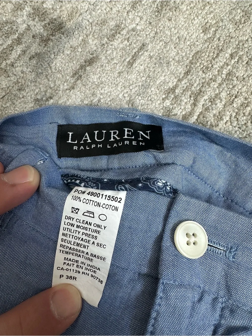 Lauren (Ralph Lauren) Blue Flat-Front Men's Shorts